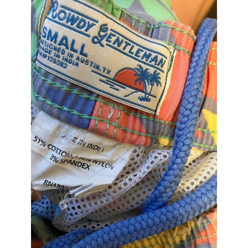 Rowdy Gentleman Mens Small Swim Trunks Pastel Southwestern Geometric Mesh Lined - Picture 6 of 8